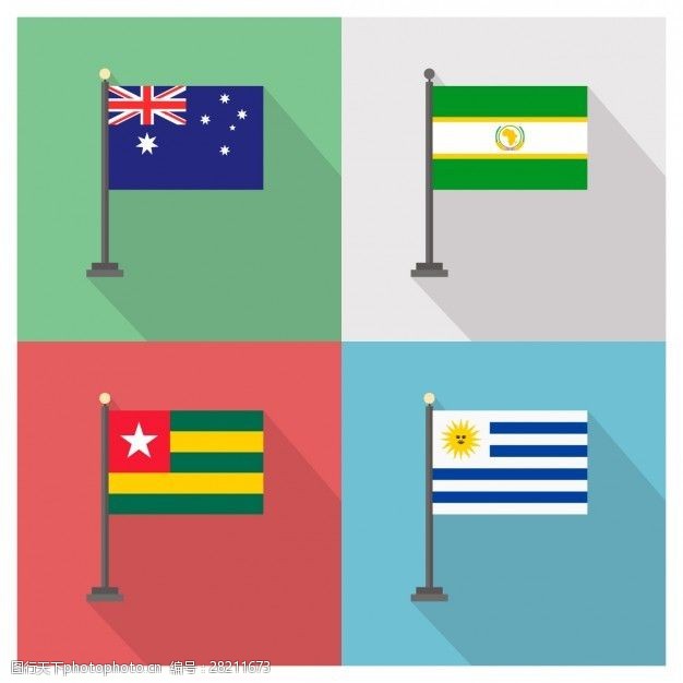 澳大利亚国旗澳大利亚非洲联盟多哥和乌拉圭国旗