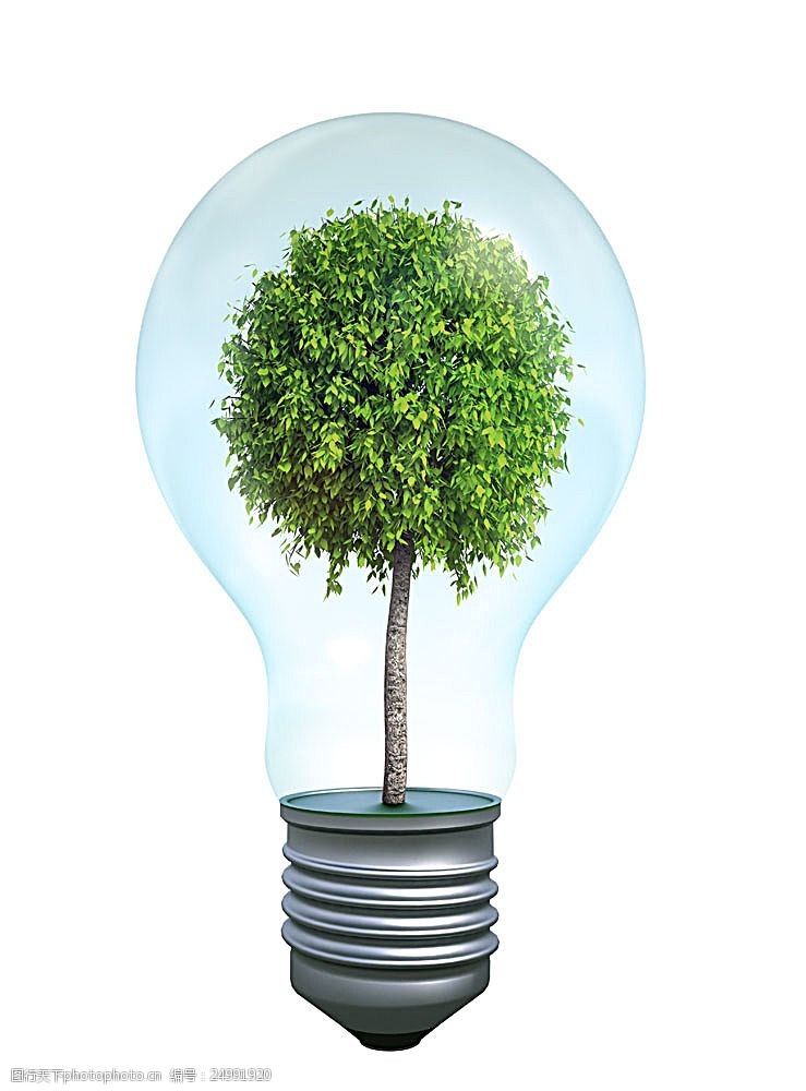 电灯泡创意图创意电灯泡与树木
