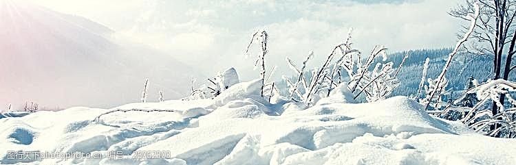 淘宝描述模板冬天雪景banner创意设计