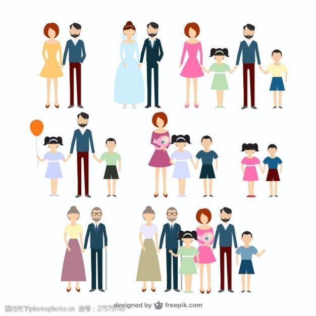 家庭婚姻家庭的图标集