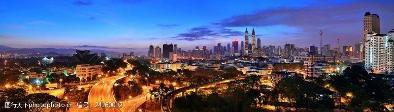 吉隆坡夜景马来西亚吉隆坡璀璨夜景全景图