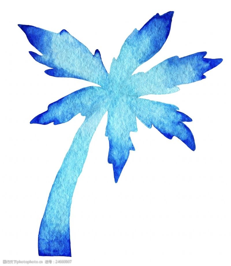 荧光蓝发亮椰子树图片素材