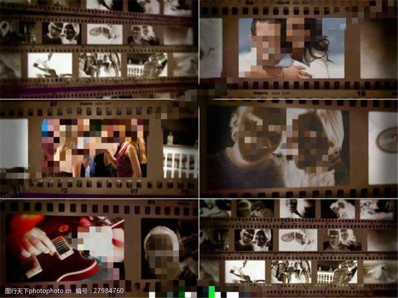 经典相机胶卷风格的相片集展示AE工程