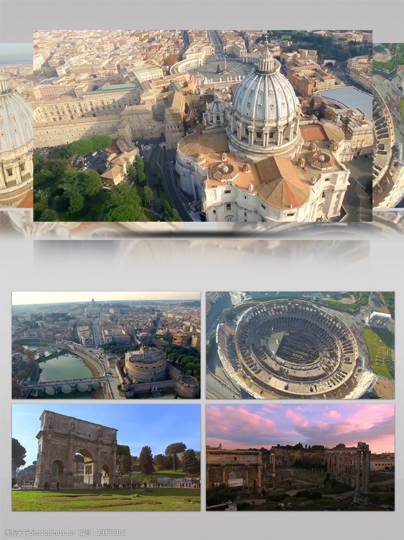 720p罗马城市景观无人机高清鸟瞰图