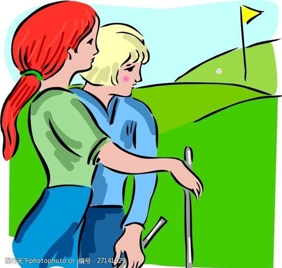 休闲高尔夫高尔夫球运动体育休闲矢量素材EPS格式0125