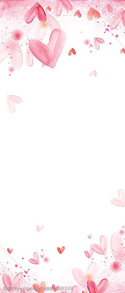 红色婚礼背景粉色心形梦幻展架图片