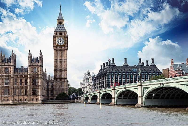 伦敦旅游景点美丽伦敦大本钟风景