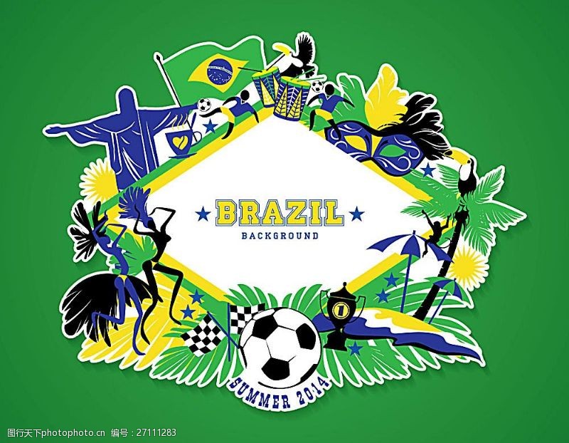 足球椰子树世界杯海报