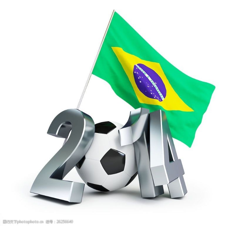 体育赛事巴西国旗与足球
