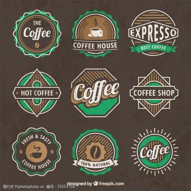 复古标签复古咖啡标志