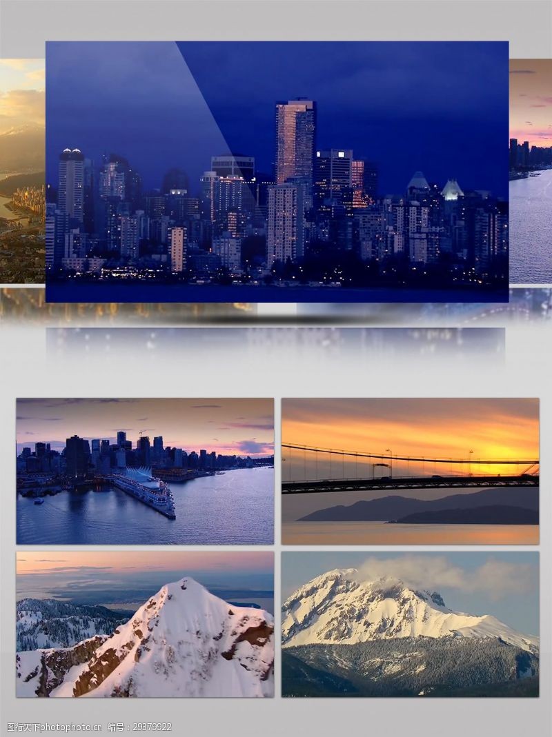 720p加拿大温哥华航拍城市景观视频素材