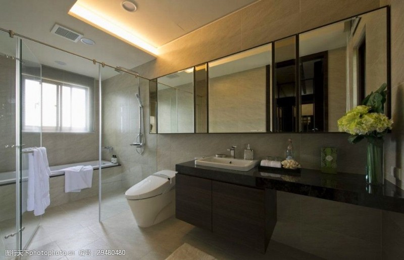 豪华精致内饰精致创意设计浴室效果图