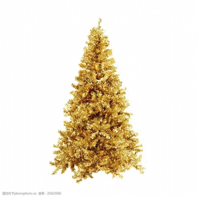 好看金色圣诞树png元素
