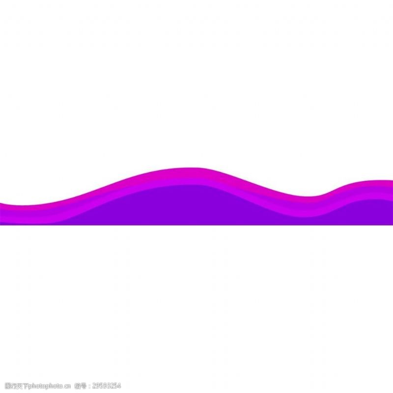 波浪线手绘紫色线条元素
