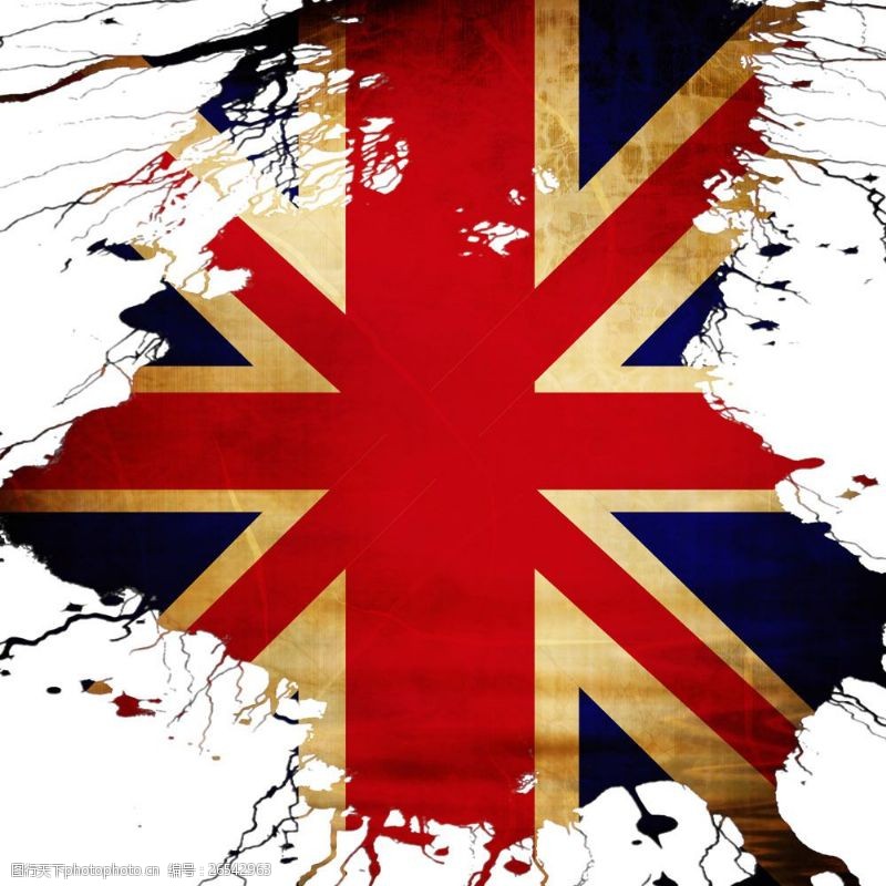 喷溅墨迹英国国旗图案