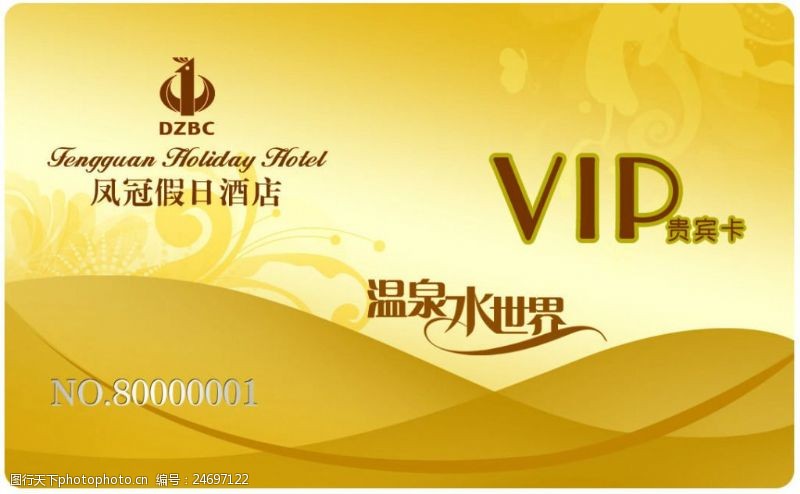 翡翠大酒店金色质感VIP会员卡模板PSD素材