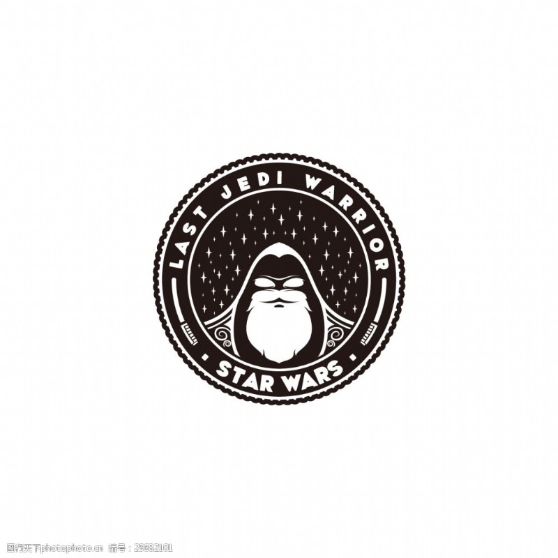 绝地武士黑色星战徽章logo标签