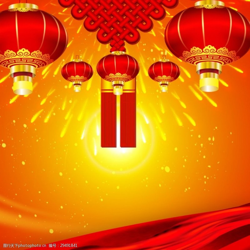 淘宝新年春节红色喜庆灯笼新年主图设计