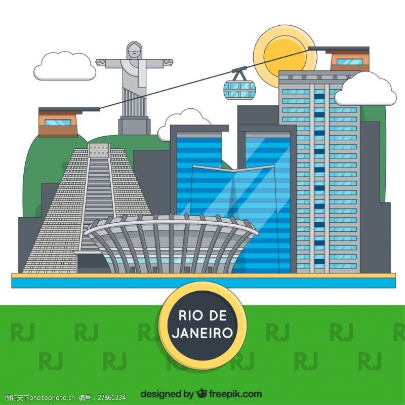 里约热内卢的建筑平面矢量图素材