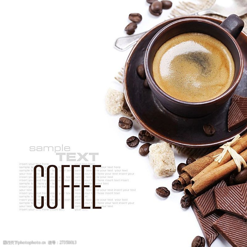 咖啡豆巧克力桂皮与咖啡