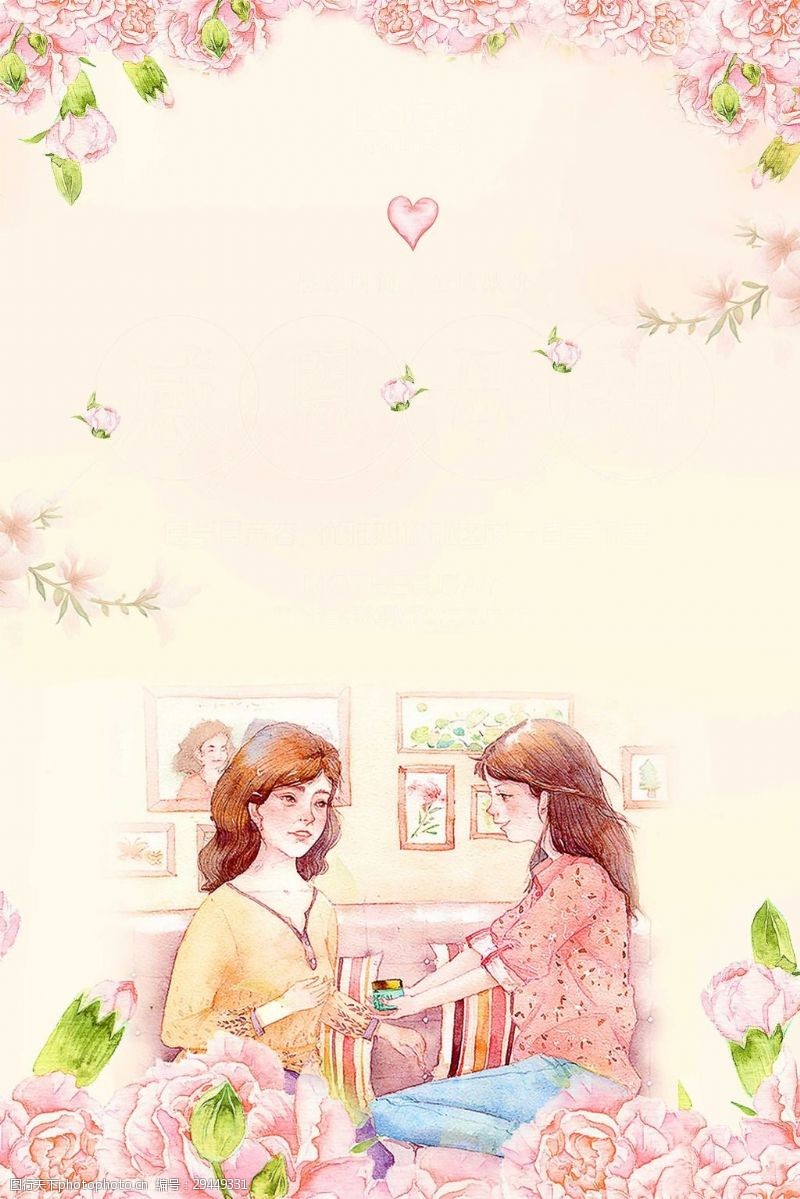 母亲节广告温馨母亲节花朵背景