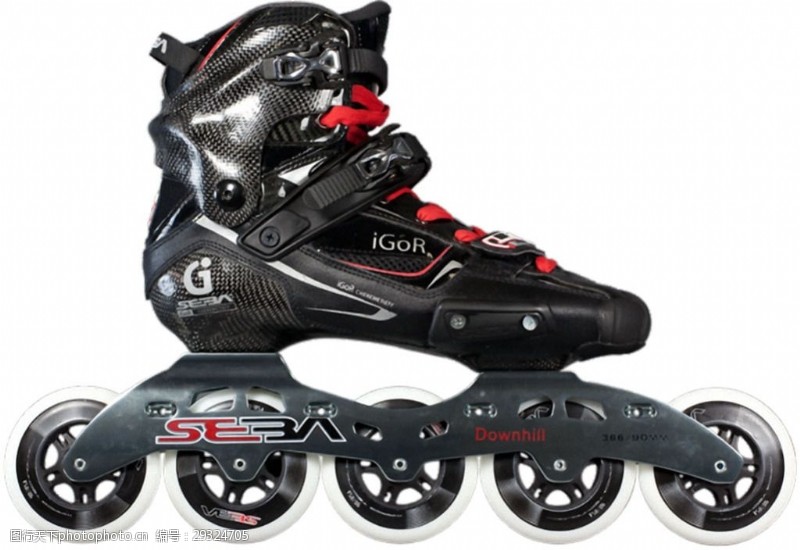 滑冰鞋五轮黑色溜冰鞋免抠png透明素材