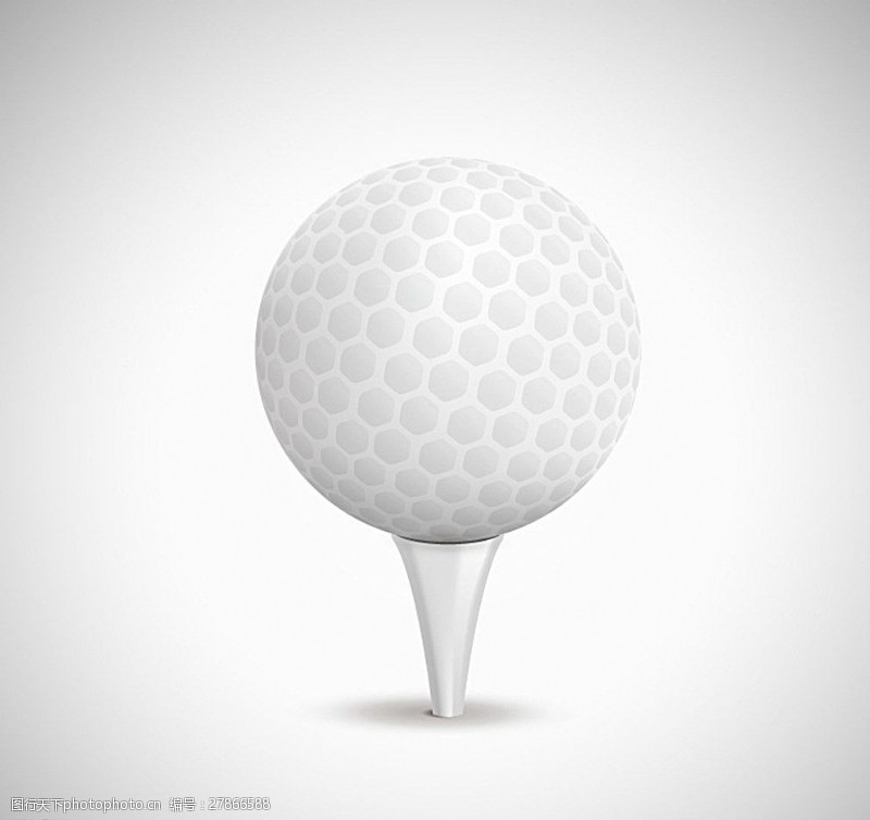 休闲高尔夫白色高尔夫球矢量图图片
