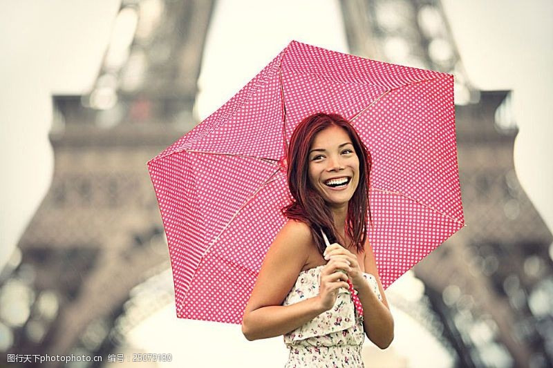 撑着雨伞的美女雨伞