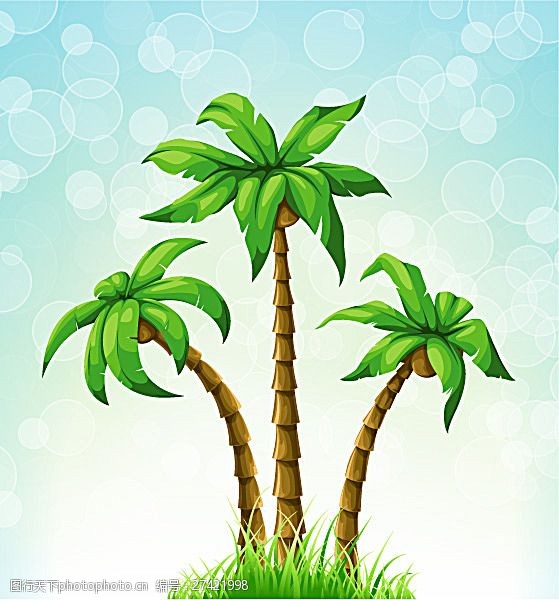 环境日夏日椰子树矢量素材