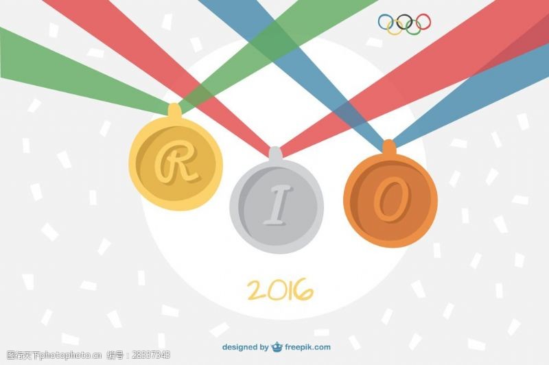 里约热内卢巴西里约2016奥运奖牌背景矢量图