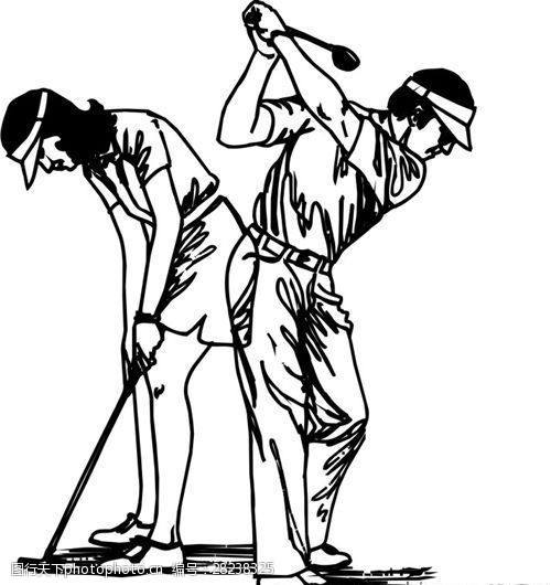 休闲高尔夫高尔夫球运动体育休闲矢量素材EPS格式0121