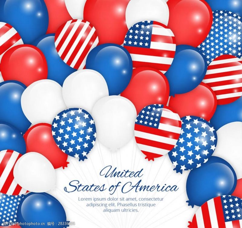 美国星条旗气球背景图片