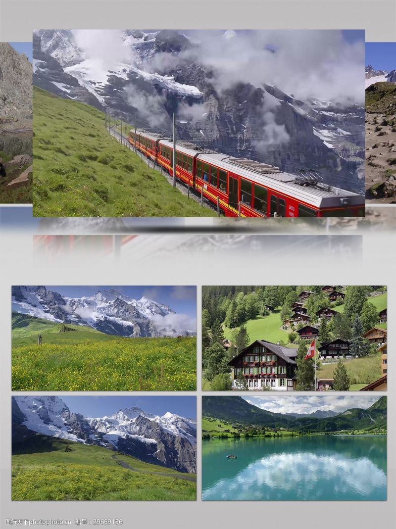 瑞士风光4K鸟瞰航拍瑞士自然人文风光
