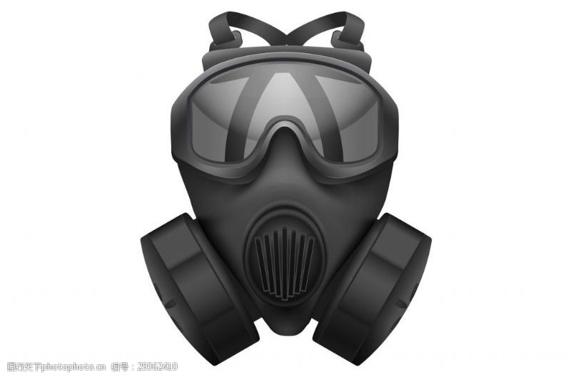 透明罩黑色防毒面罩png元素