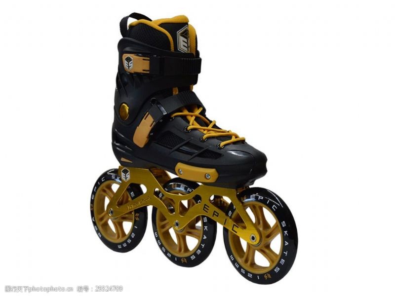 滑冰鞋黄色轮子溜冰鞋免抠png透明素材