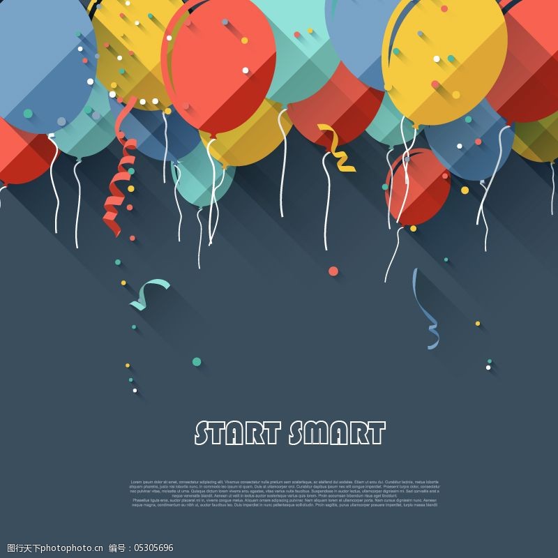 开学促销免费下载扁平化气球装饰背景设计