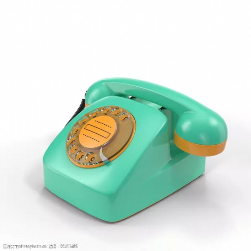 其他类别复古绿色电话机子设计