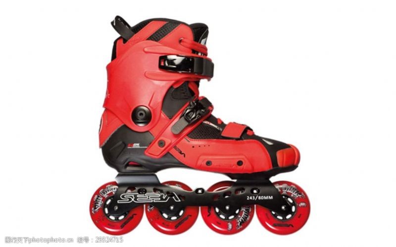 滑冰鞋红色漂亮溜冰鞋免抠png透明素材