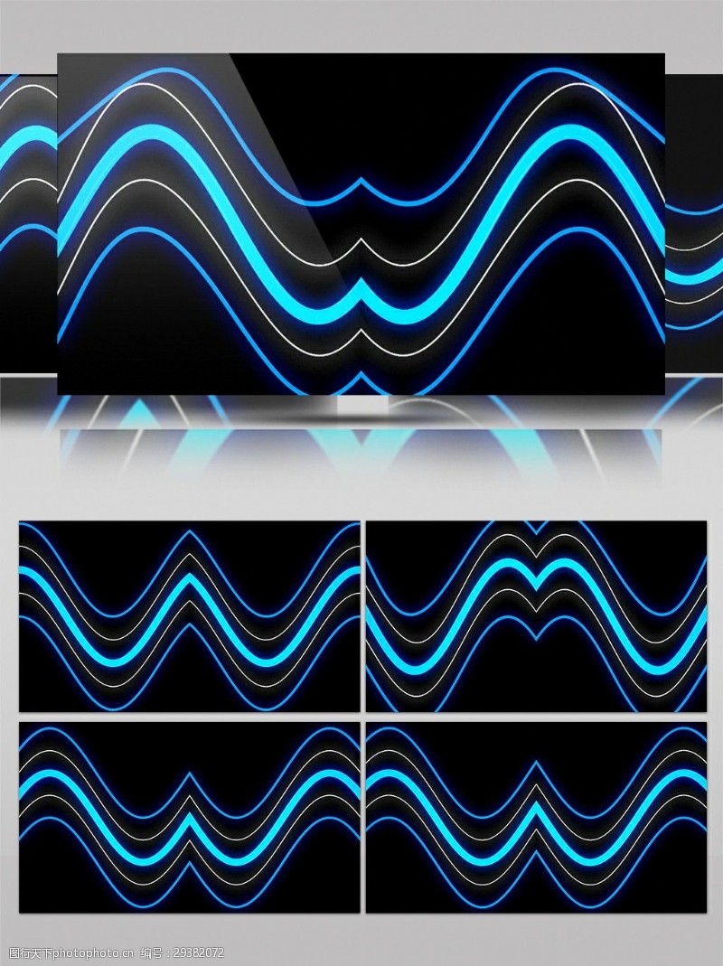 波的动态线蓝色运动弯曲的线条简约动感视频素材