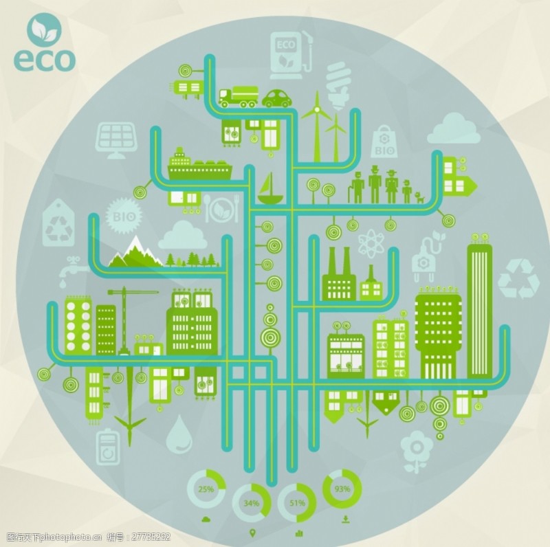 创意环保信息海报创意生态环保信息图矢量素材