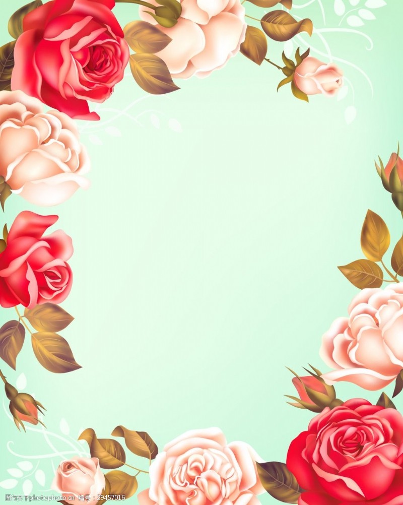 小情趣玫瑰花婚庆爱情背景矢量素材海报
