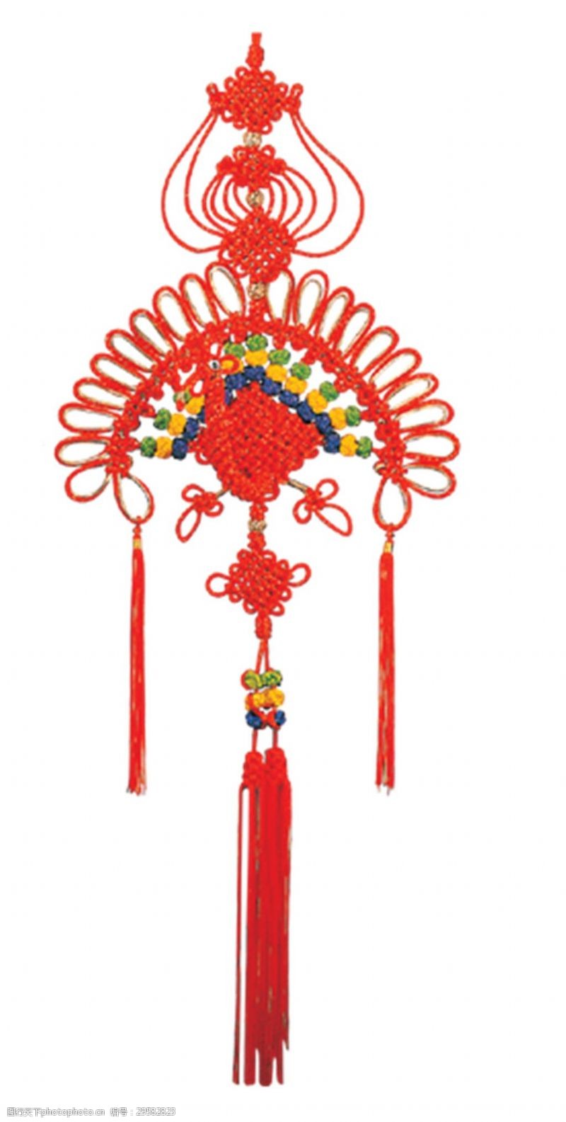满堂红多彩串珠吉祥中国结元素PNG