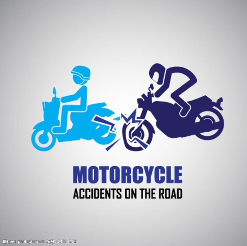 摩托车图标交通事故警示标志