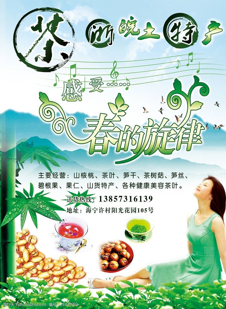 茶道人生春的旋律茶品海报设计