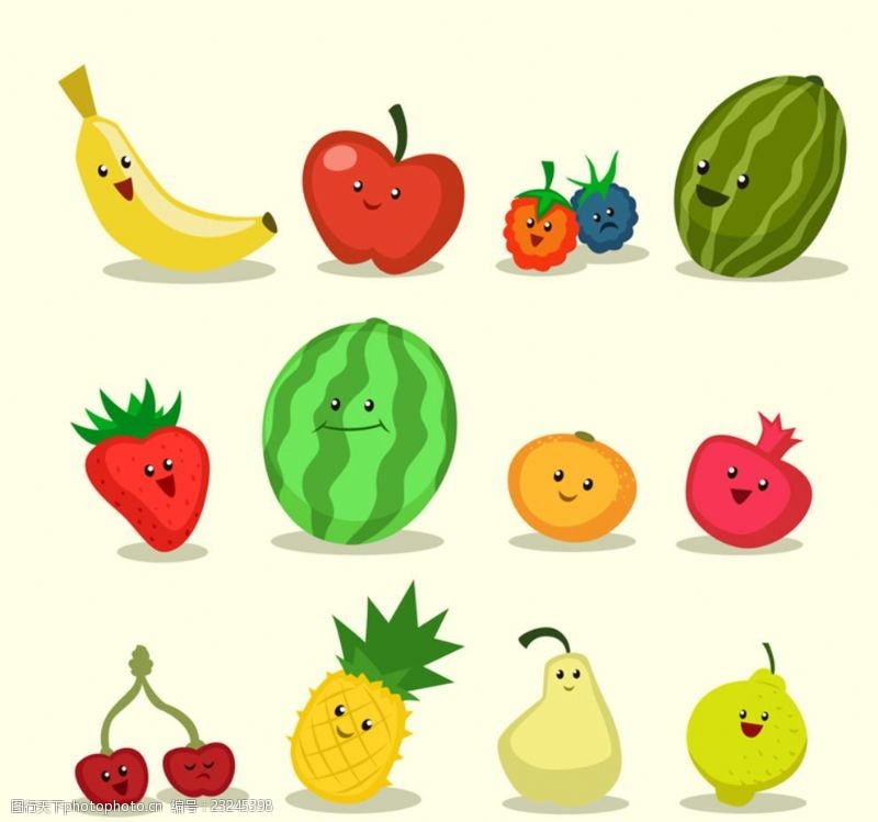 卡通菠萝矢量图卡通水果