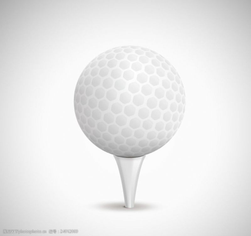 休闲高尔夫白色高尔夫球矢量图