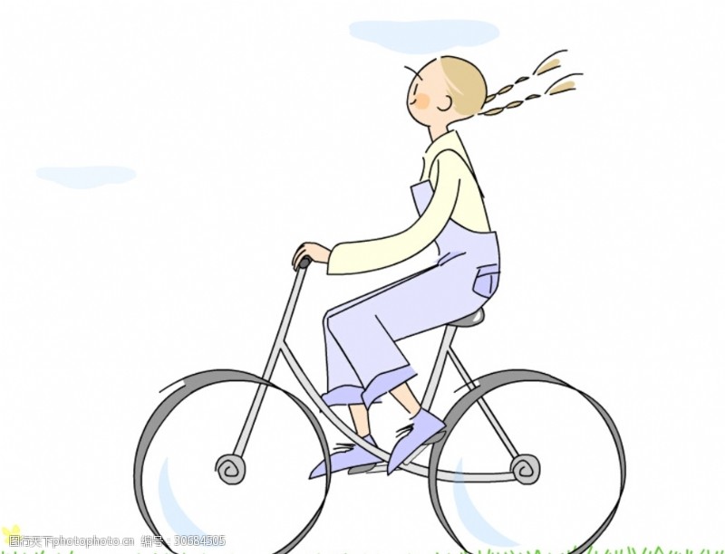 动态自行车卡通人物骑自行车动态视频