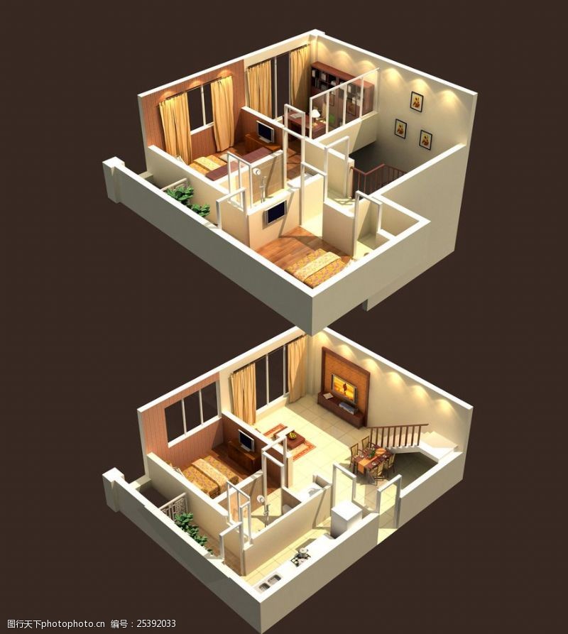 家具模型复式立体户型